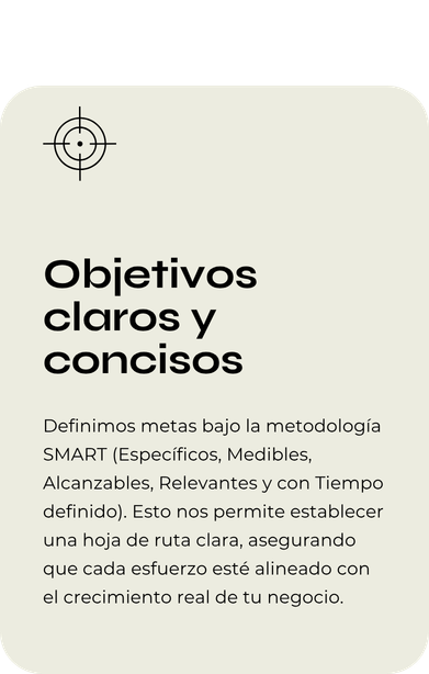 Servicios Objetivos claros y concisos
