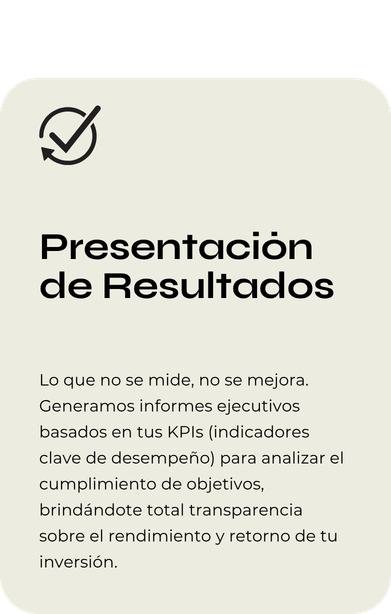 Servicios Presentación de resultados